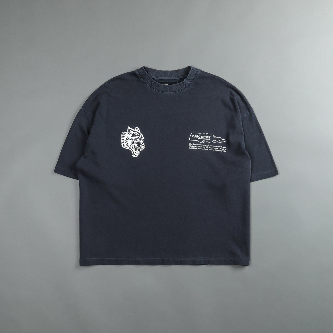 Move Fast "Premium" Box Cut Tee in Midnight Blue