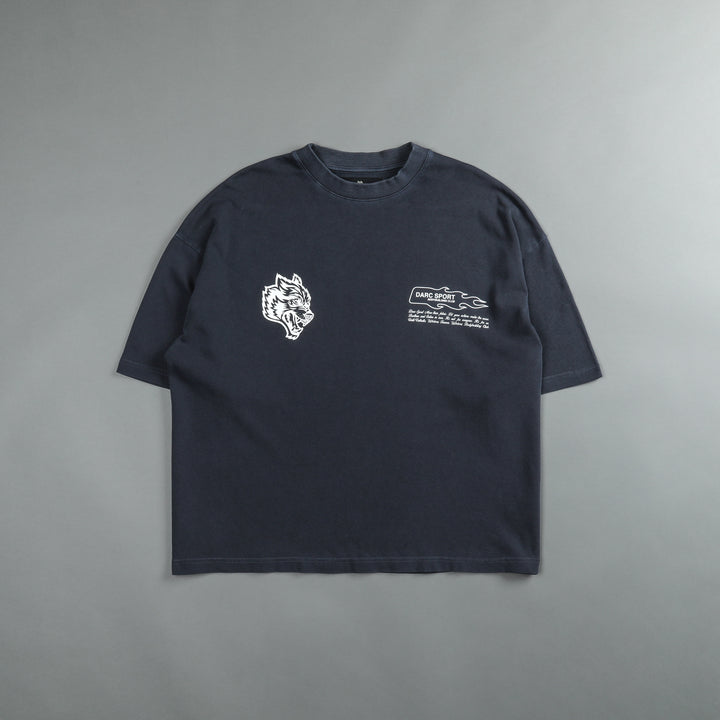 Move Fast "Premium" Box Cut Tee in Midnight Blue