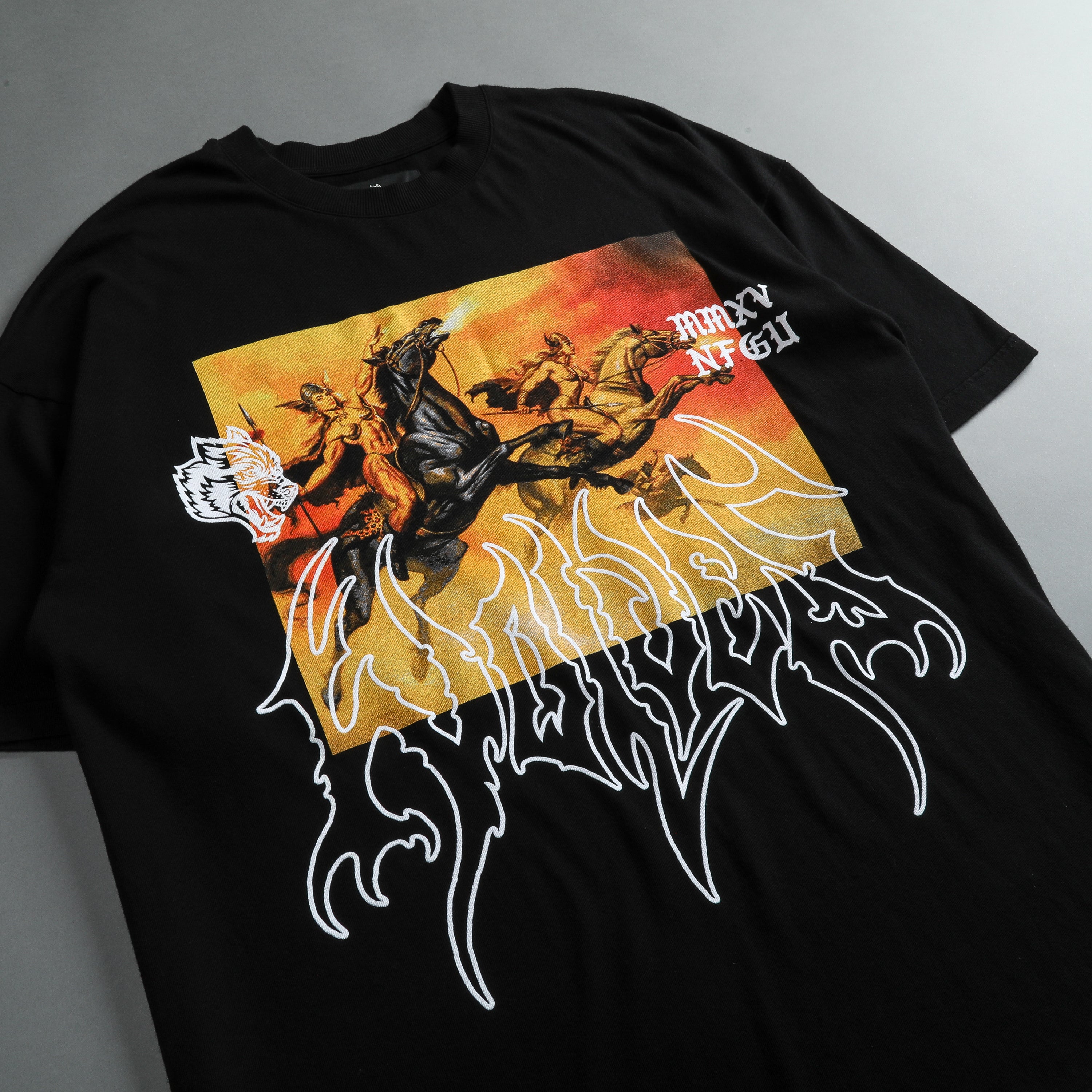 Valkyrie "Premium" Oversized Tee in Black