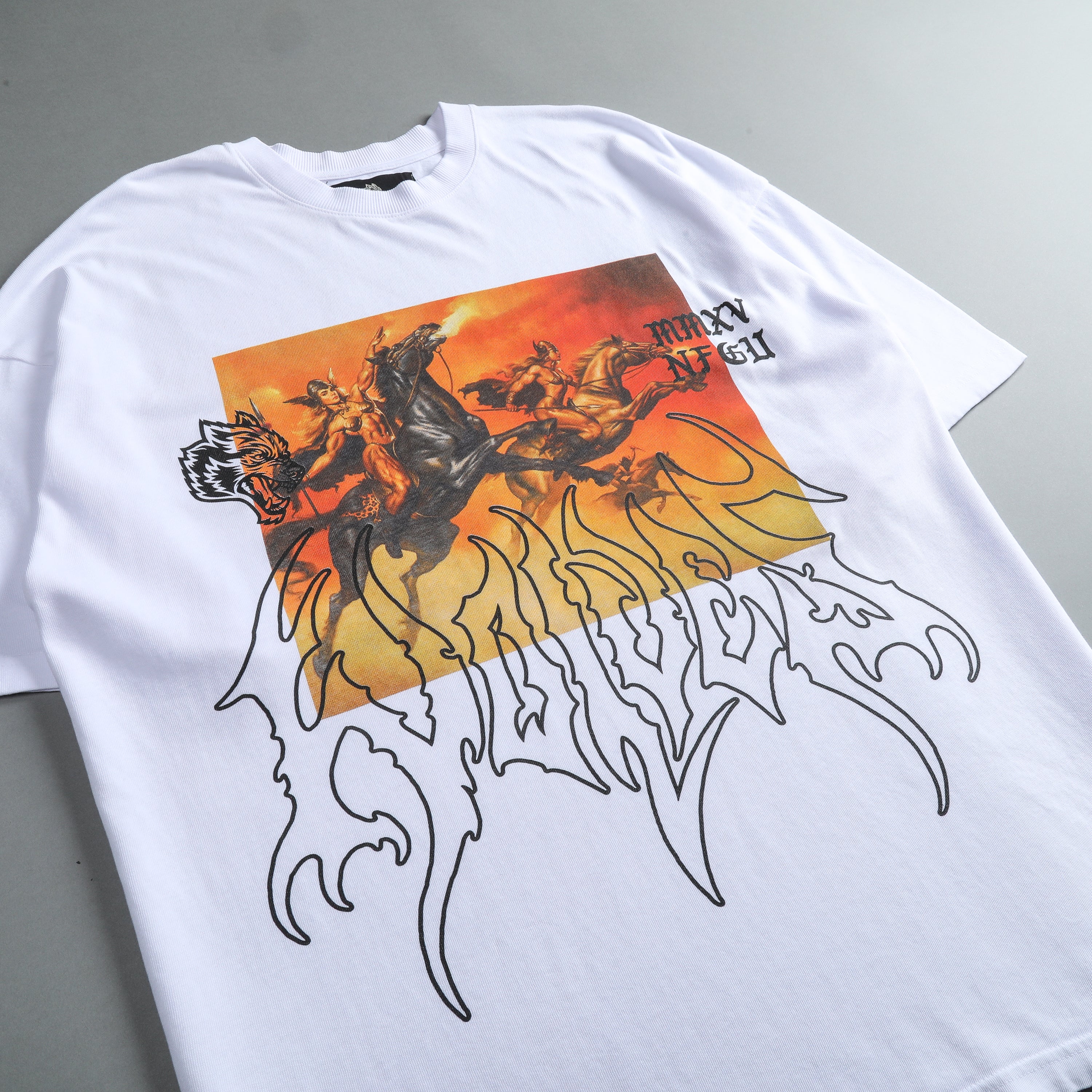 Valkyrie "Premium" Oversized Tee in White