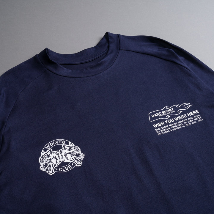 Established "Dry Wolf" Raglan Tee in Navy