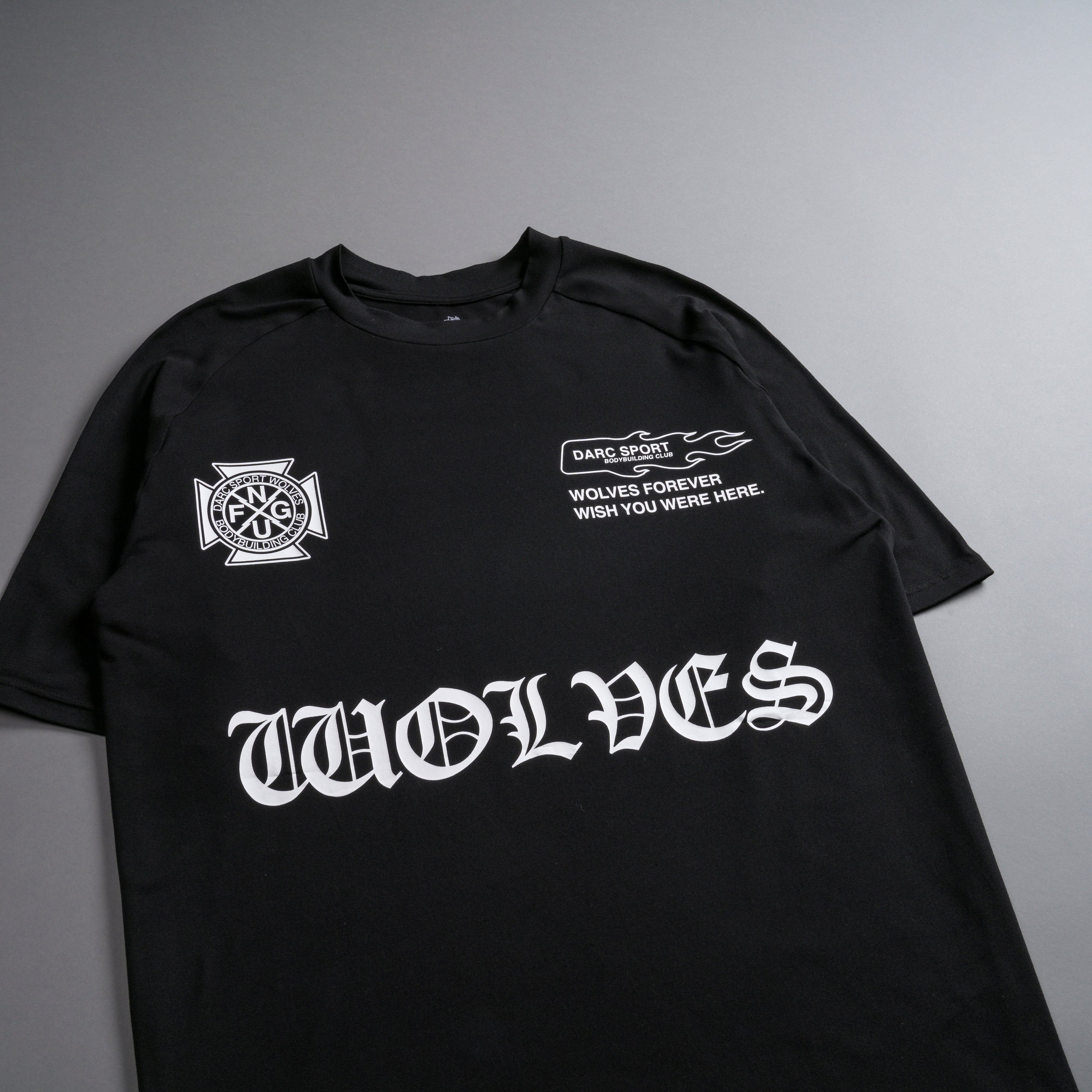 Forged "Dry Wolf" Raglan Tee in Black