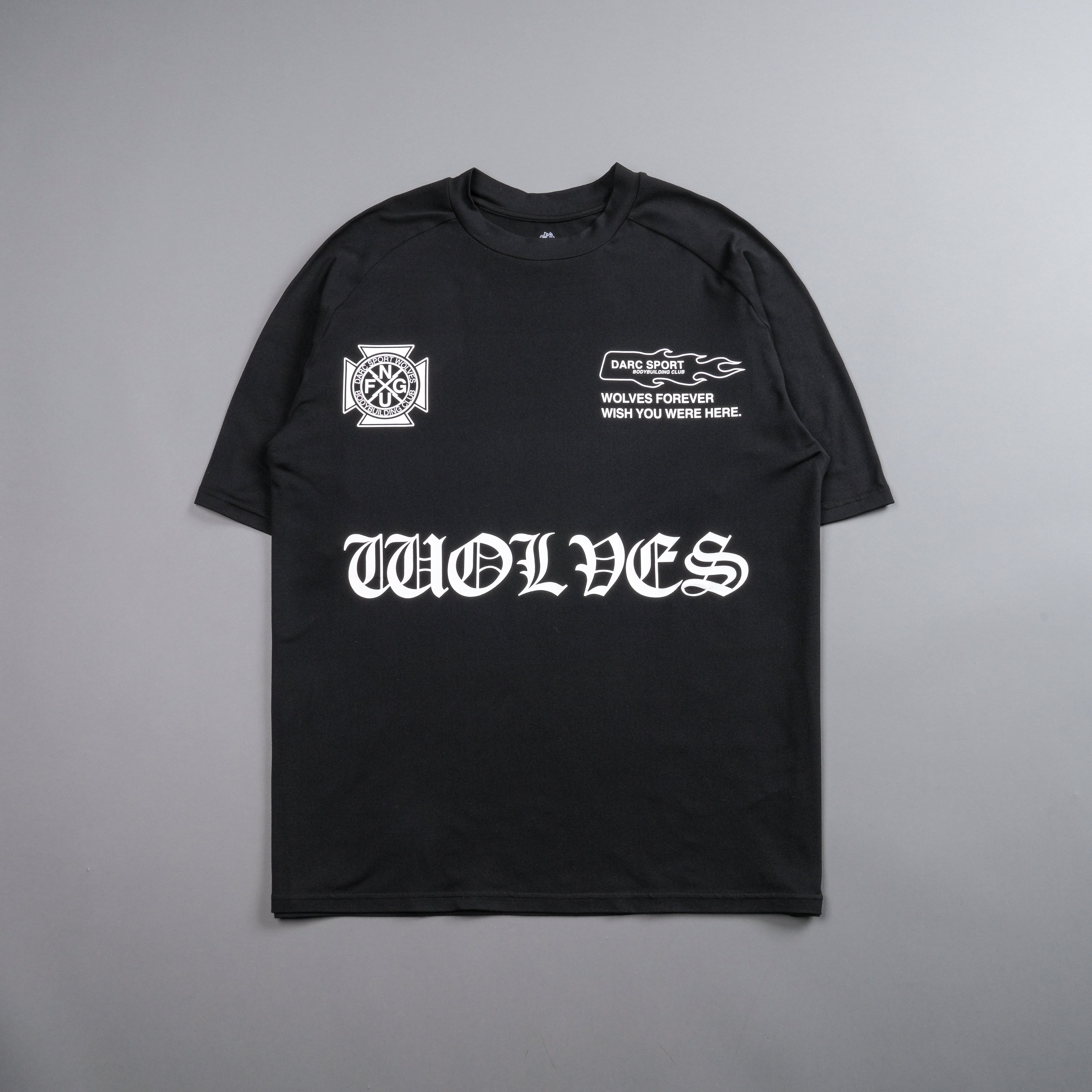 Forged "Dry Wolf" Raglan Tee in Black
