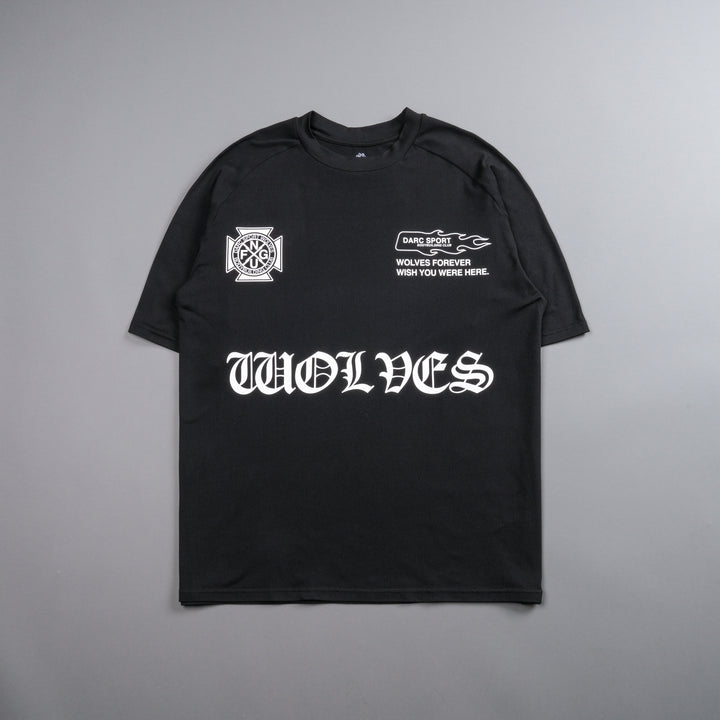 Forged "Dry Wolf" Raglan Tee in Black