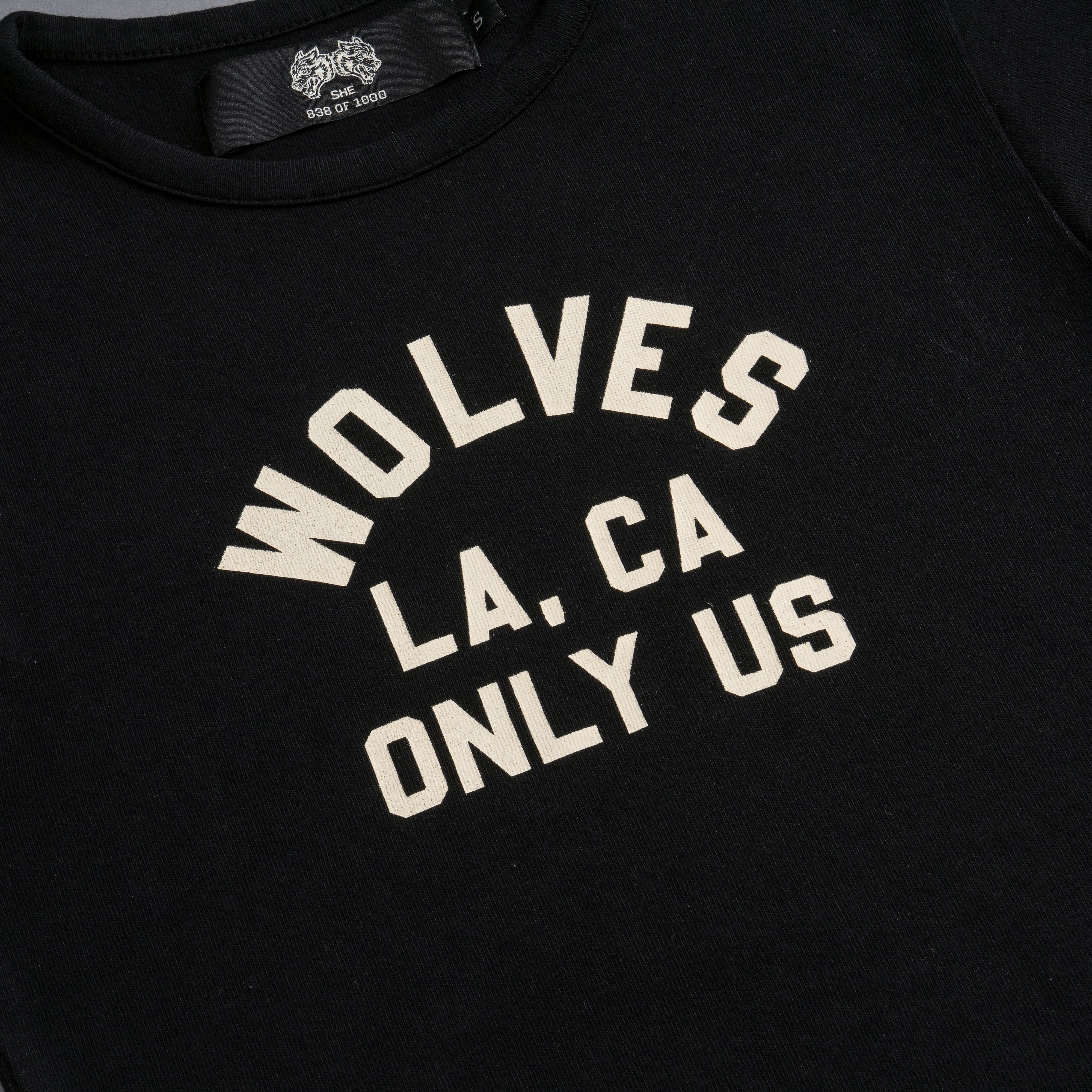 LA Wolves League Baby Tee in Black