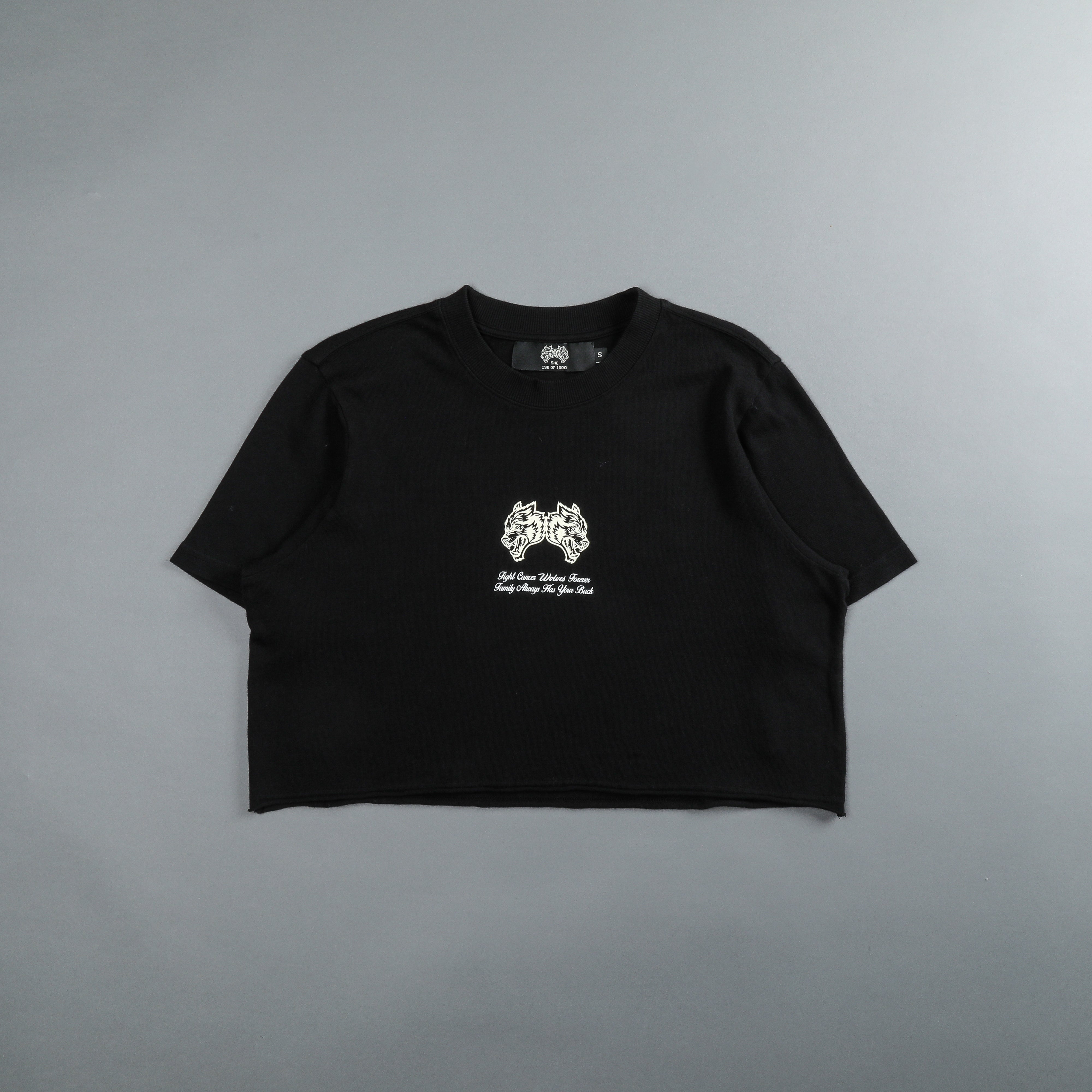 Always Have Your Back "Premium" (Cropped) Tee in Black/Cream