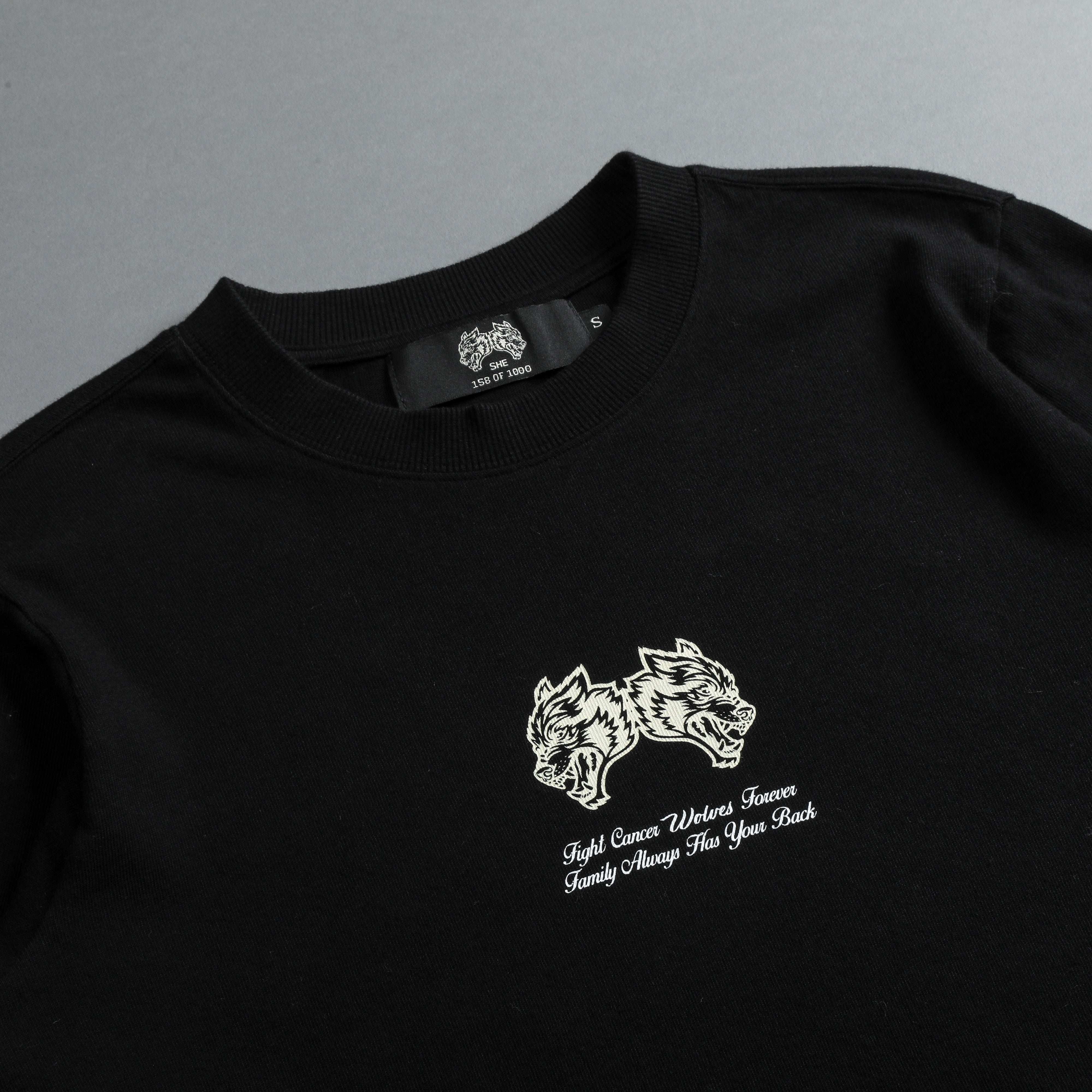 Always Have Your Back "Premium" (Cropped) Tee in Black/Cream