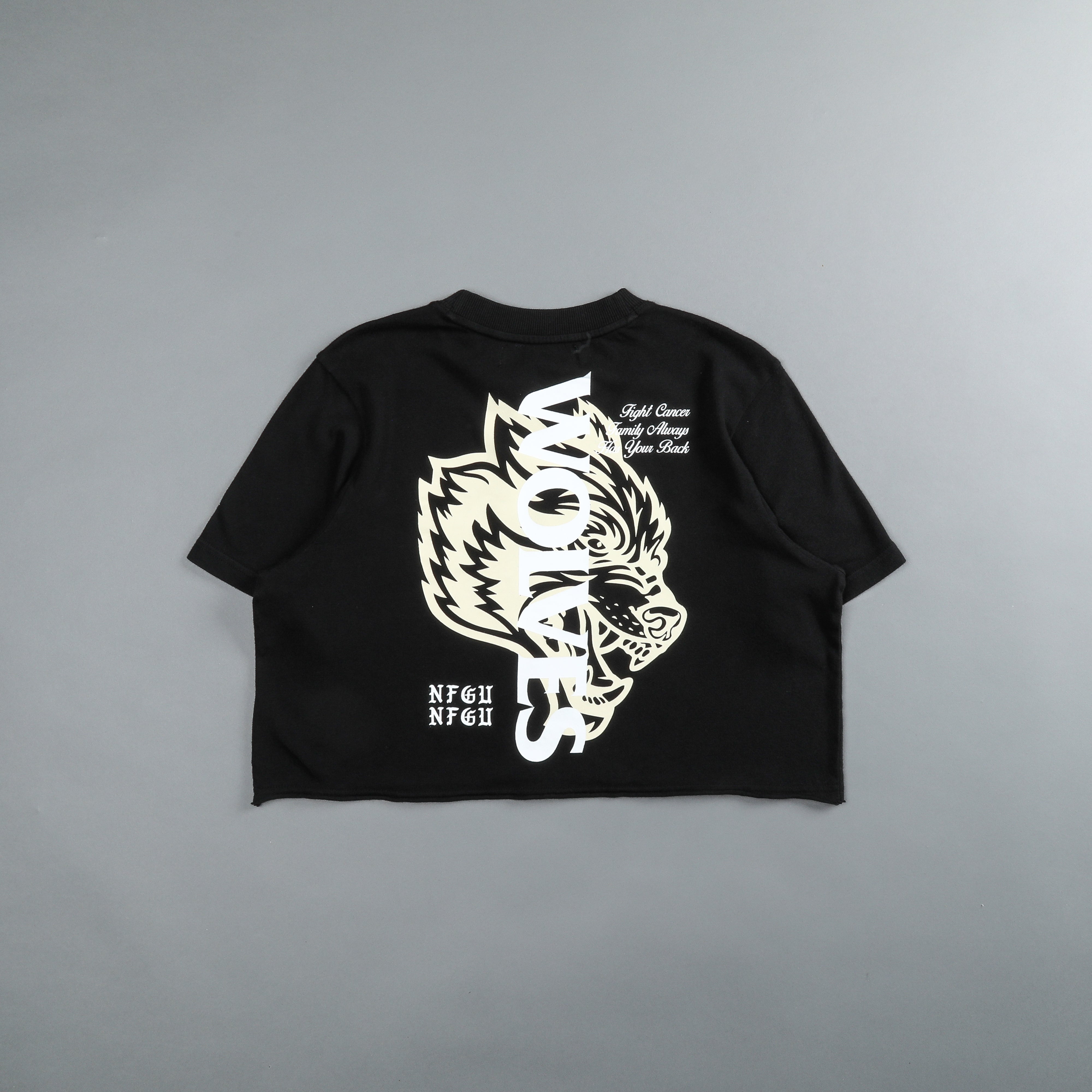 Always Have Your Back "Premium" (Cropped) Tee in Black/Cream