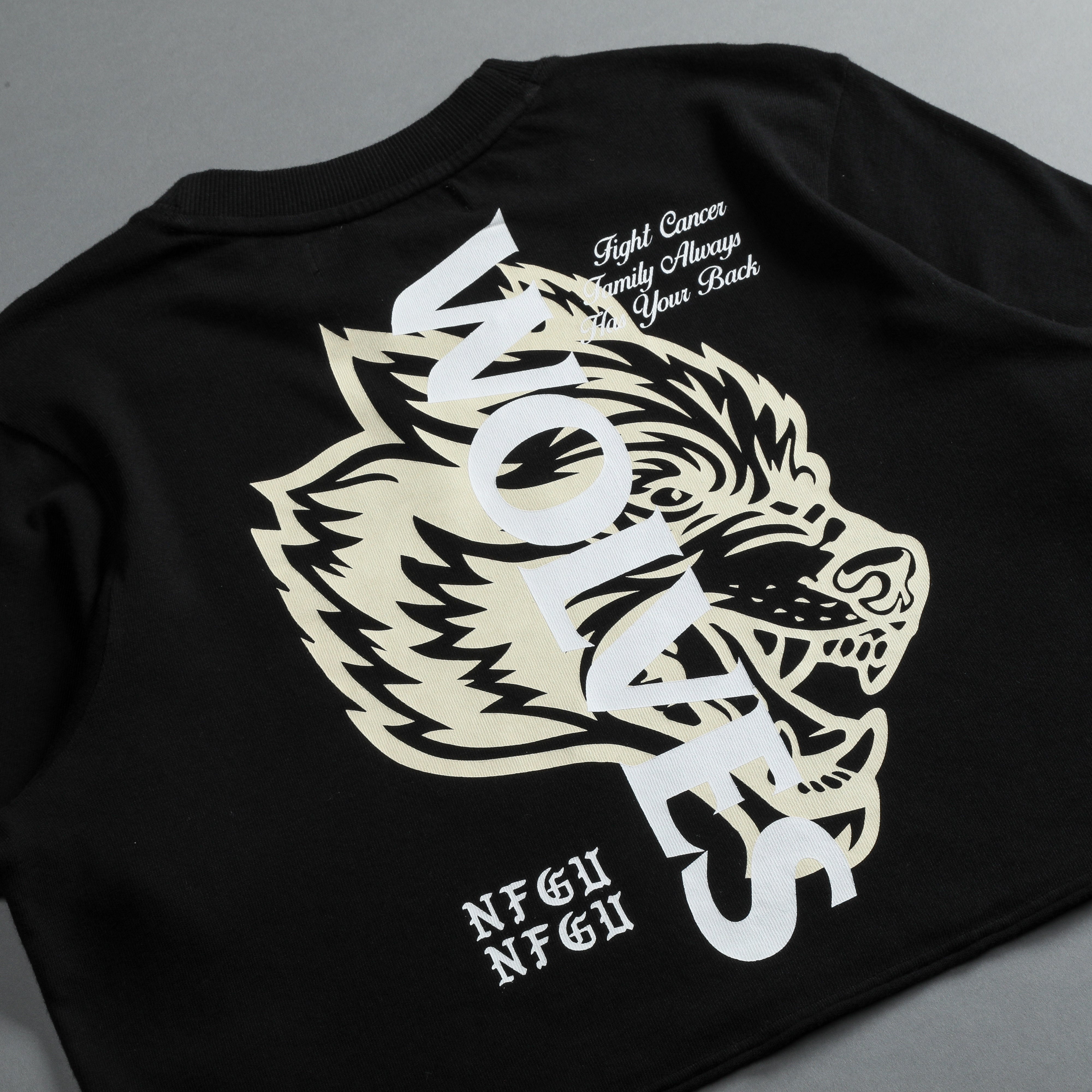 Always Have Your Back "Premium" (Cropped) Tee in Black/Cream