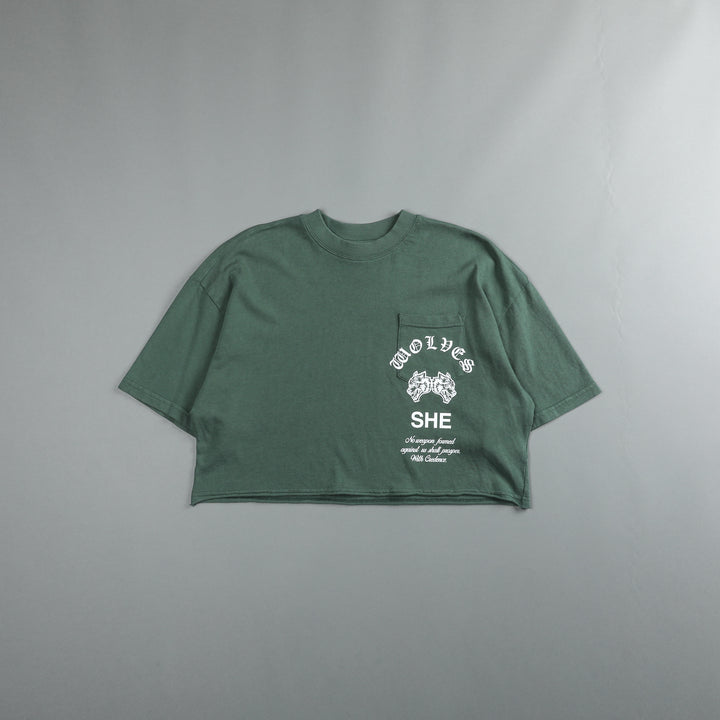 Chopper "Premium Vintage" Oversized (Cropped) Pocket Tee in Rosemary