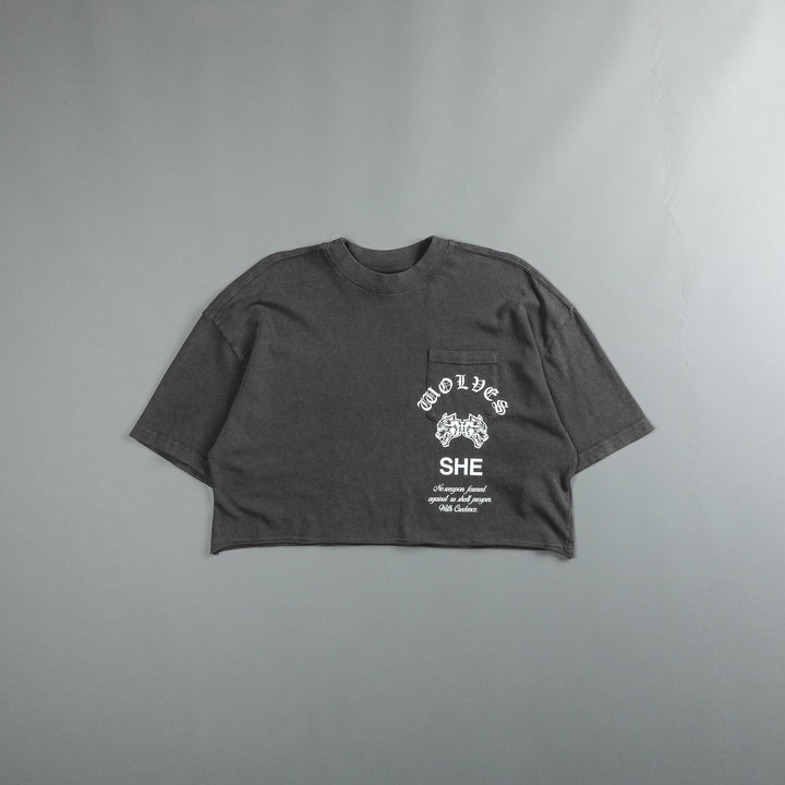 Chopper "Premium Vintage" Oversized (Cropped) Pocket Tee in Wolf Gray