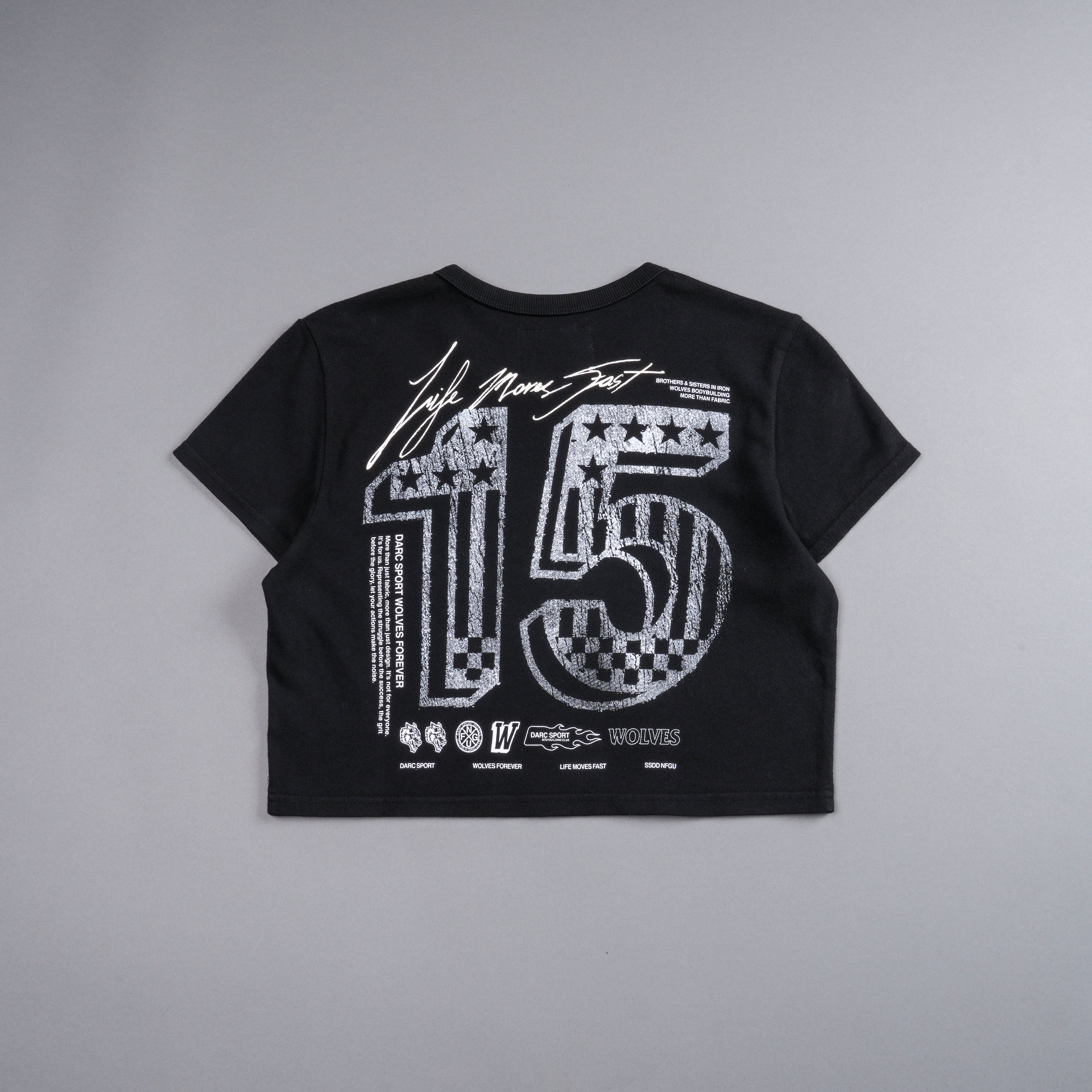 Life Moves Fast V2 "Vintage Timeless" (Cropped) Tee in Black