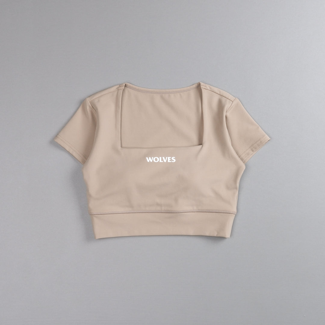 Our Bond S/S Jade "Energy" Top in Taupe