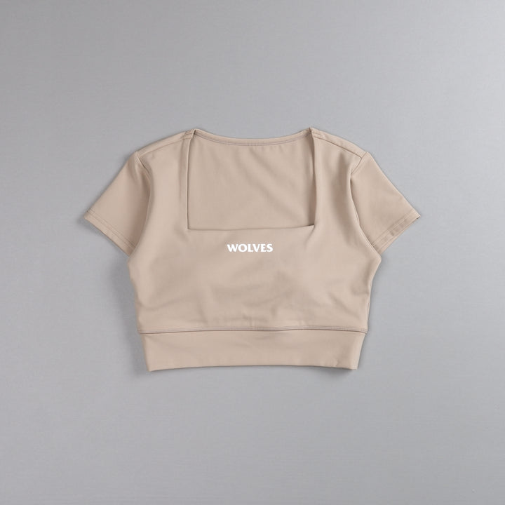 Our Bond S/S Jade "Energy" Top in Taupe