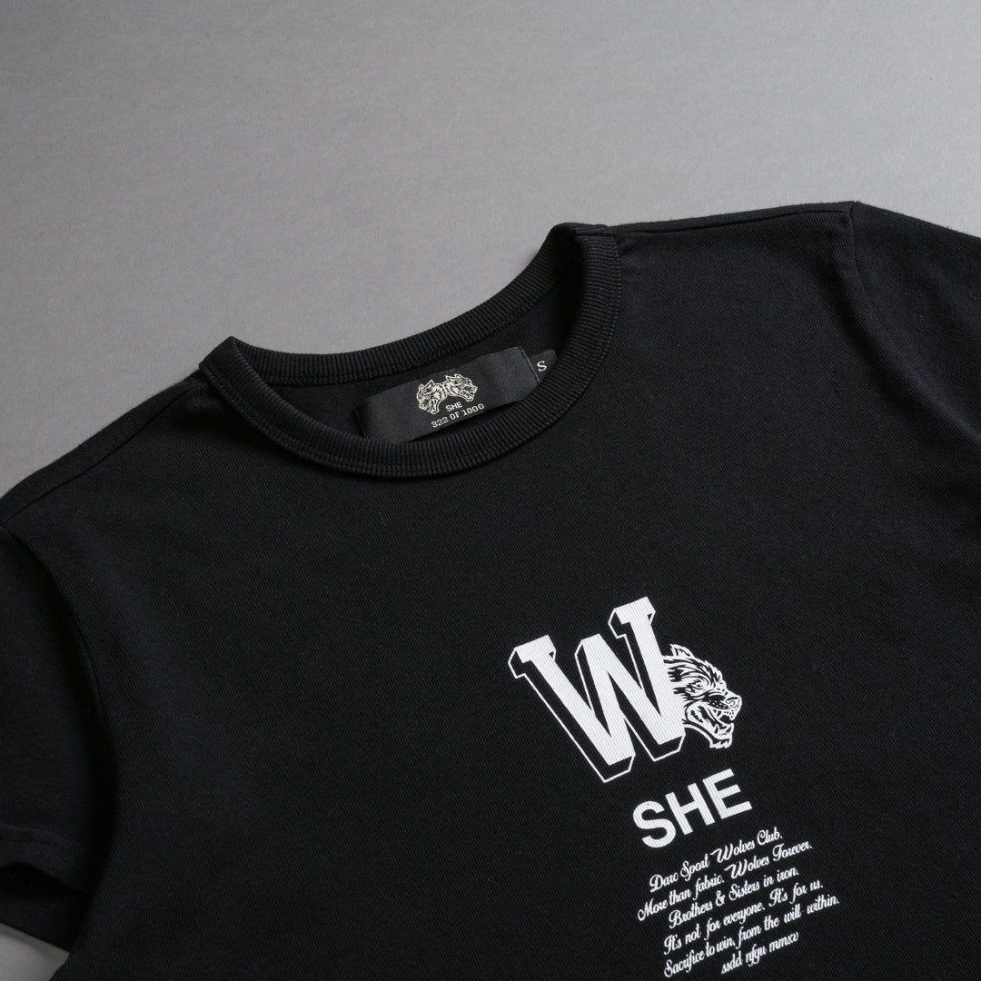 Her Mark Loyalty "Timeless" (Cropped) Tee in Black