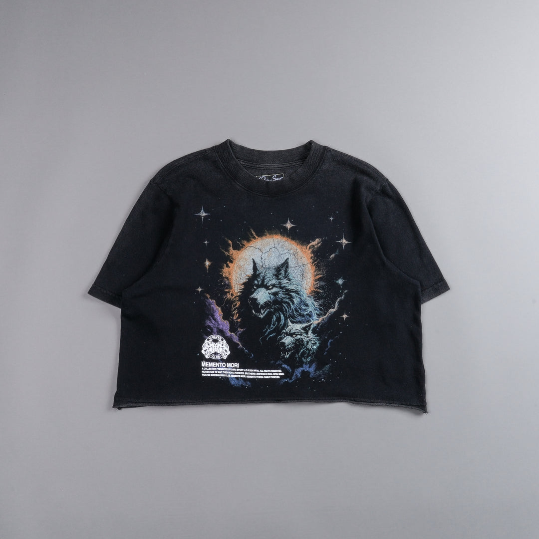 Howling At The Moon "Premium Vintage" (Cropped) Tee in Black