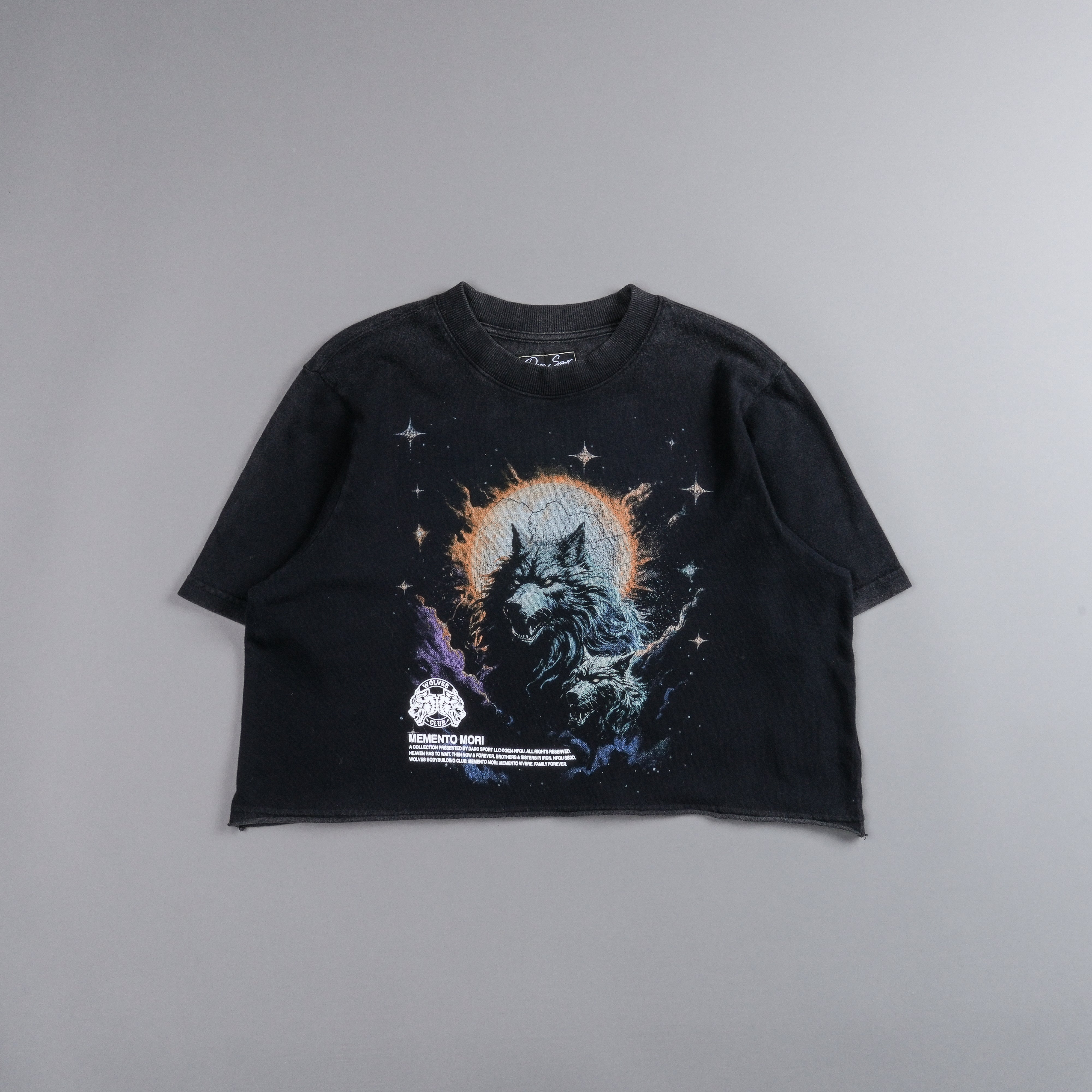 Howling At The Moon "Premium Vintage" (Cropped) Tee in Black