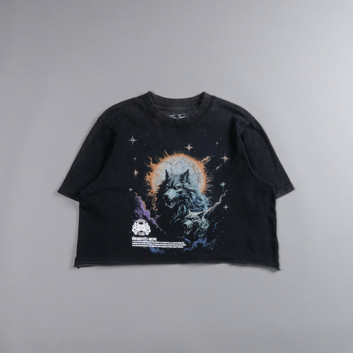 Howling At The Moon "Premium Vintage" (Cropped) Tee in Black