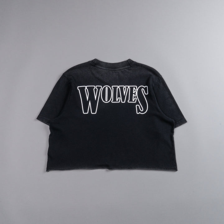 Howling At The Moon "Premium Vintage" (Cropped) Tee in Black