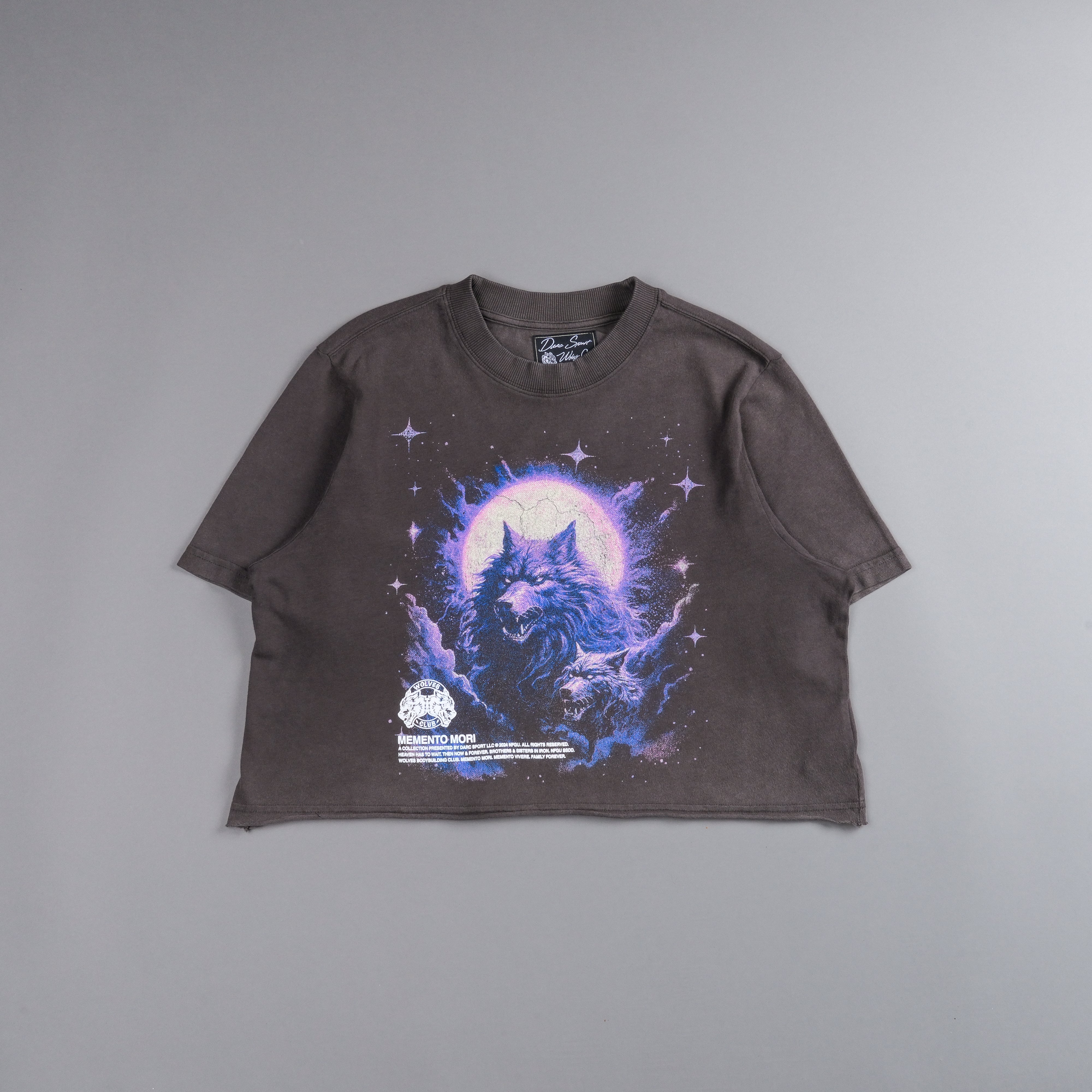 Howling At The Moon "Premium Vintage" (Cropped) Tee in Wolf Gray