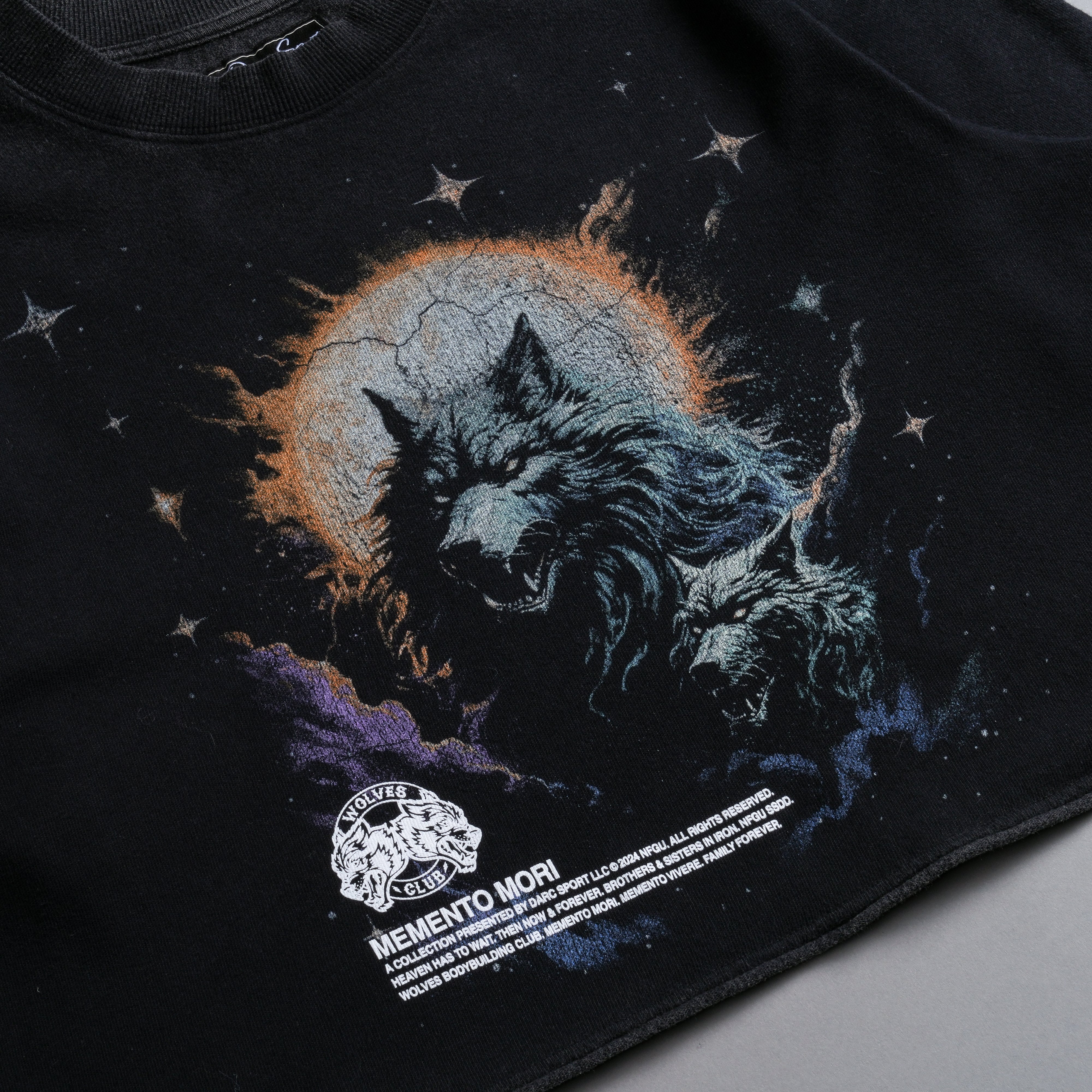 Howling At The Moon "Premium Vintage" (Cropped) Tee in Black