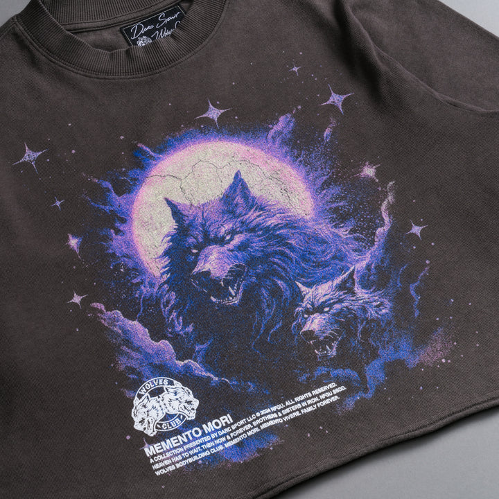 Howling At The Moon "Premium Vintage" (Cropped) Tee in Wolf Gray