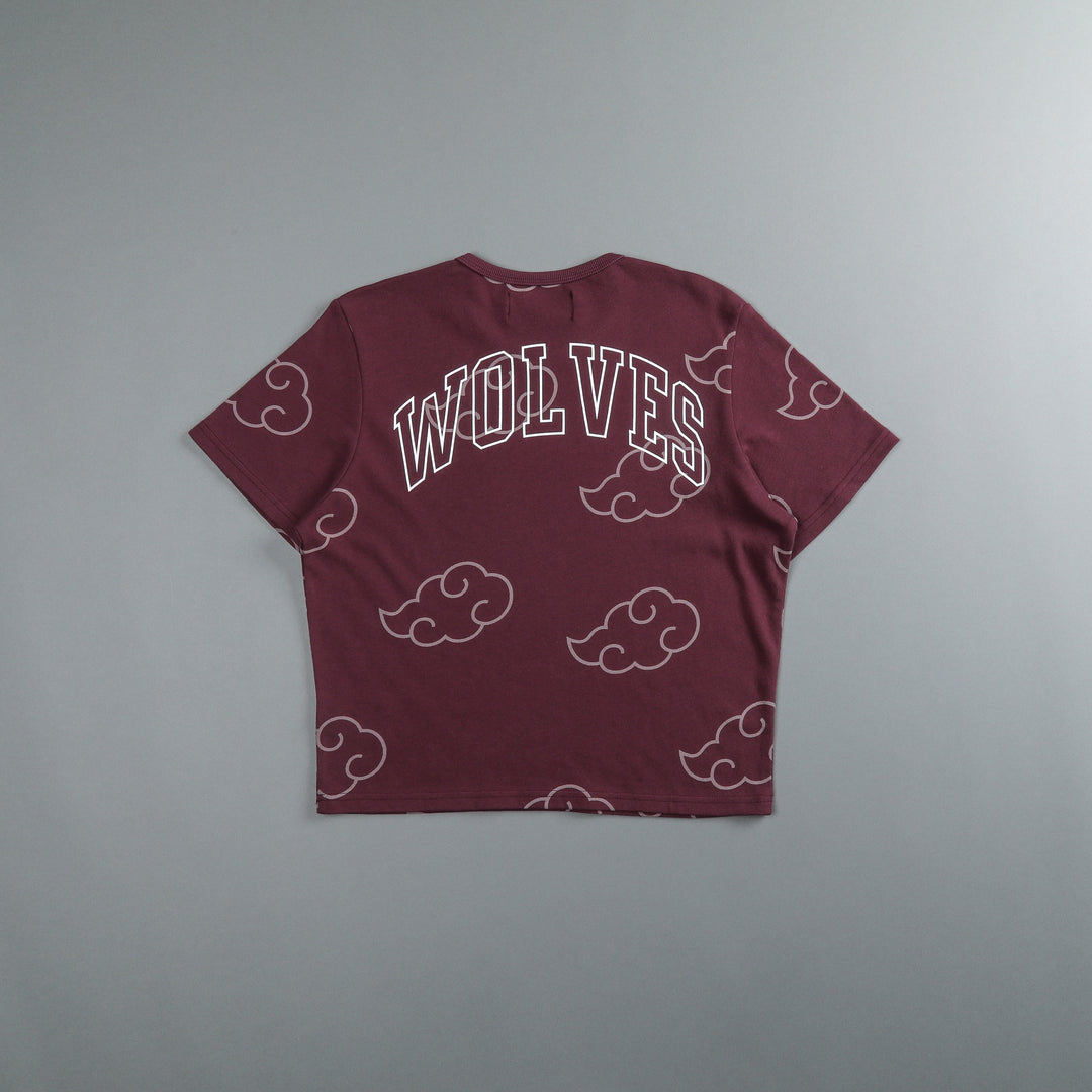 Floating "Timeless" Tee in Cherry Wine