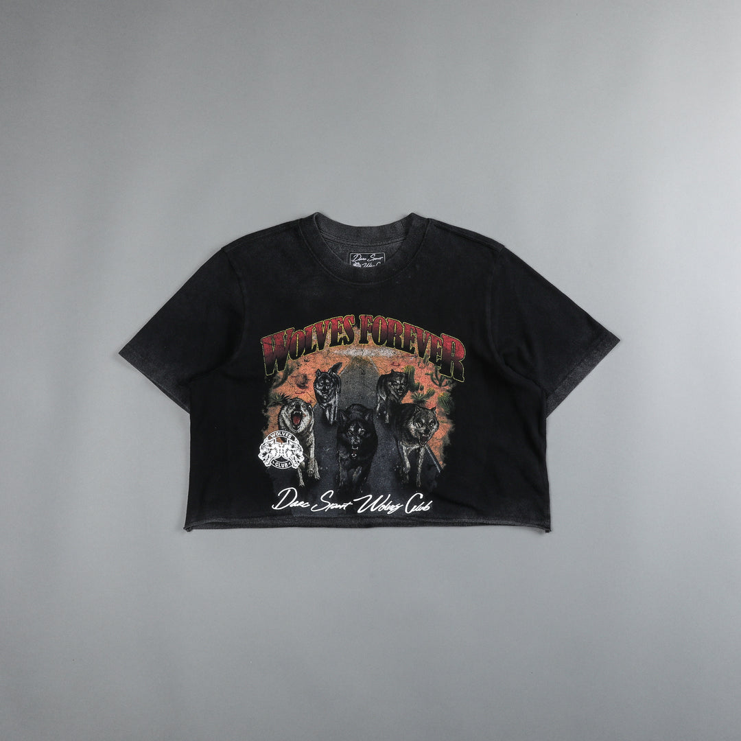 Run Free "Premium Vintage" (Cropped) Tee in Black