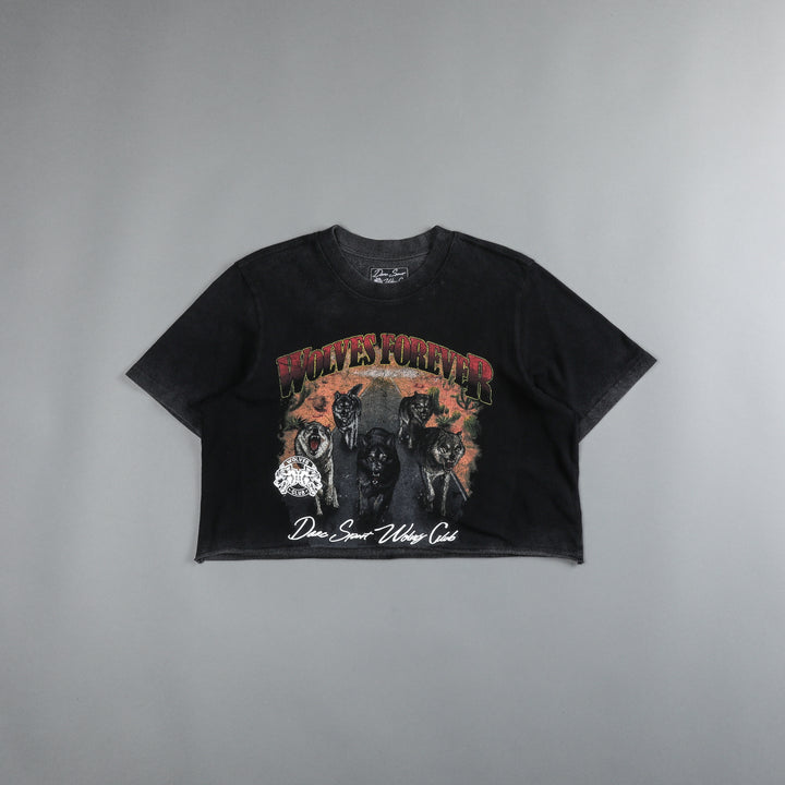 Run Free "Premium Vintage" (Cropped) Tee in Black