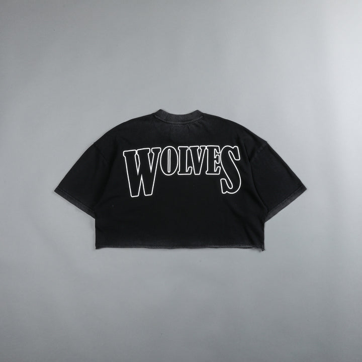 She's Gritty "Premium Vintage" Oversized (Cropped) Tee in Black