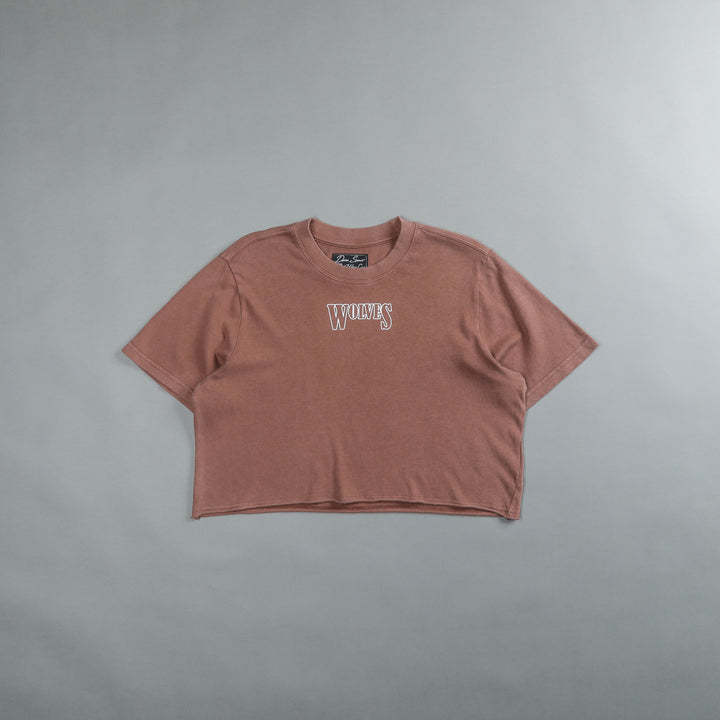 Flames "Premium Vintage" (Cropped) Tee in Norse Brown