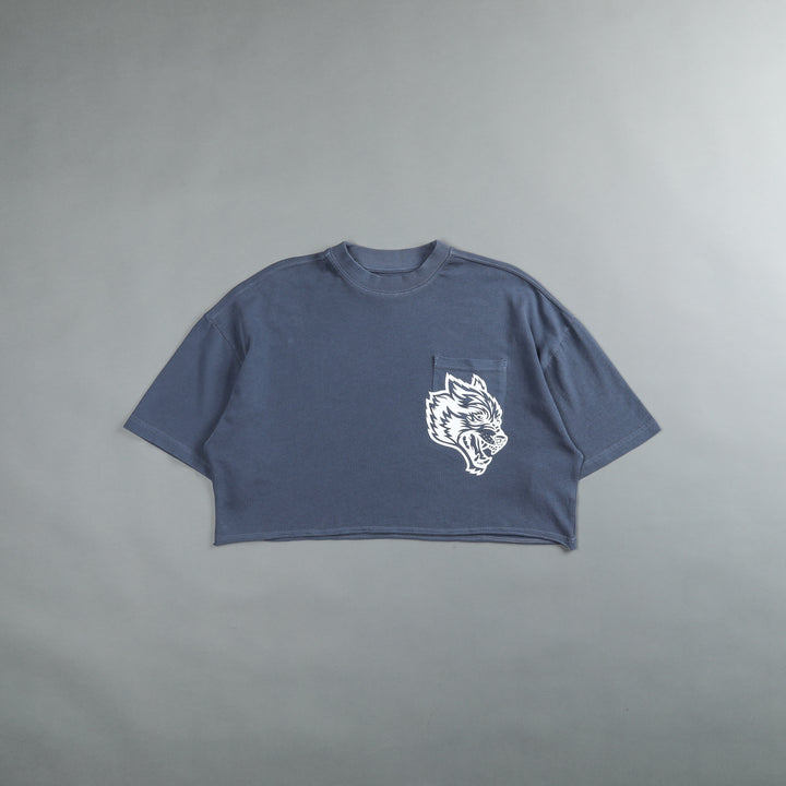 In Our Heart "Premium Vintage" Oversized (Cropped) Pocket Tee in Norse Blue