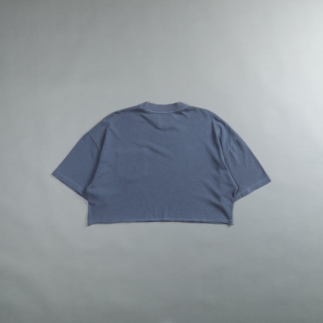 In Our Heart "Premium Vintage" Oversized (Cropped) Pocket Tee in Norse Blue