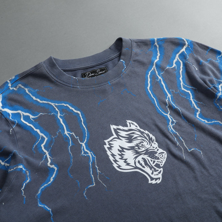 Above Us "Premium Vintage" Distressed (Cropped) Tee in Norse Blue