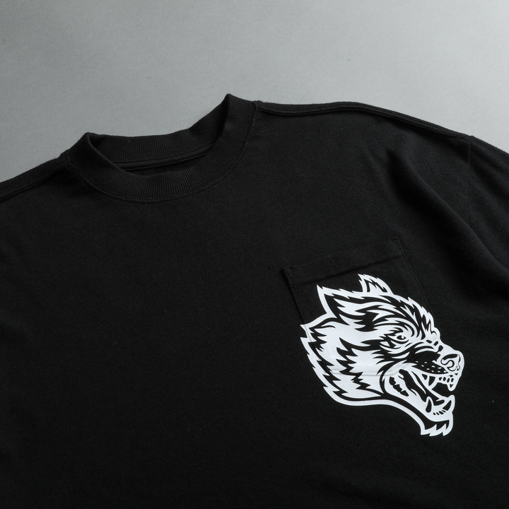 In Our Heart "Premium Vintage" Oversized (Cropped) Pocket Tee in Black