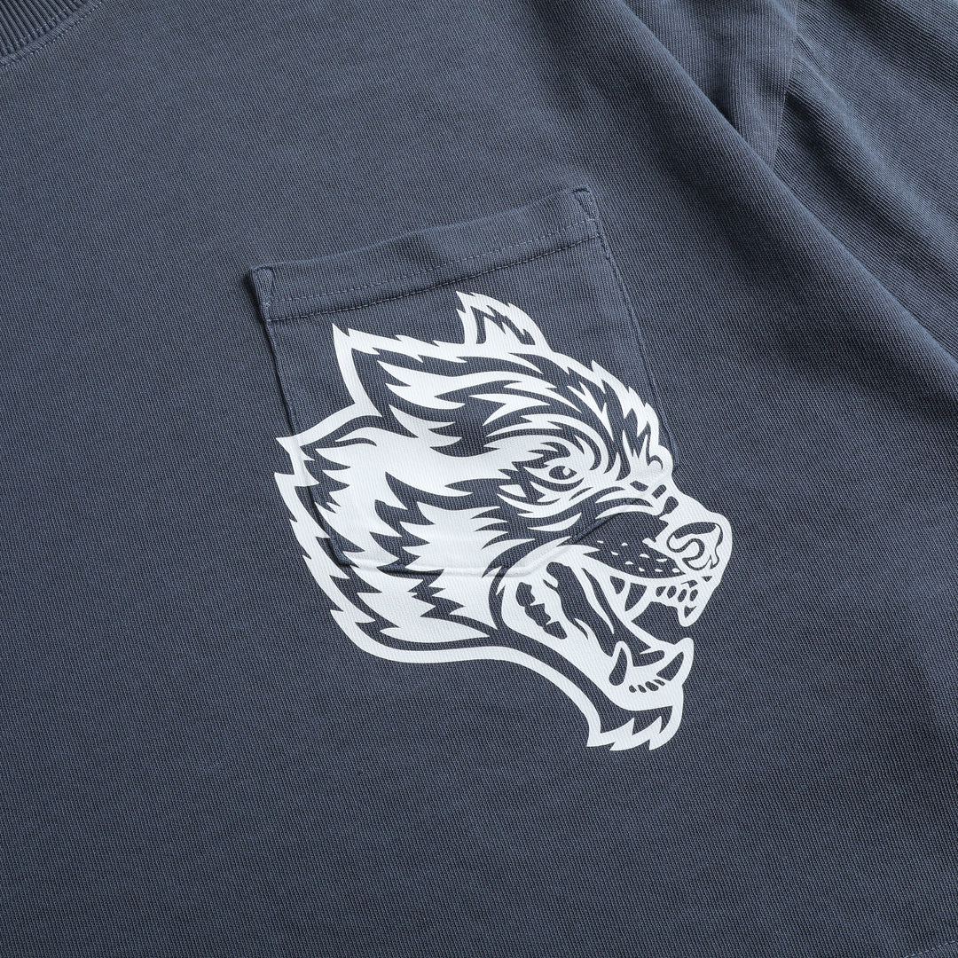 In Our Heart "Premium Vintage" Oversized (Cropped) Pocket Tee in Norse Blue