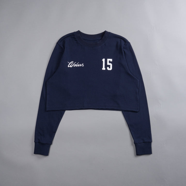In The Stars "Premium" (Cropped) (LS) Tee in Navy