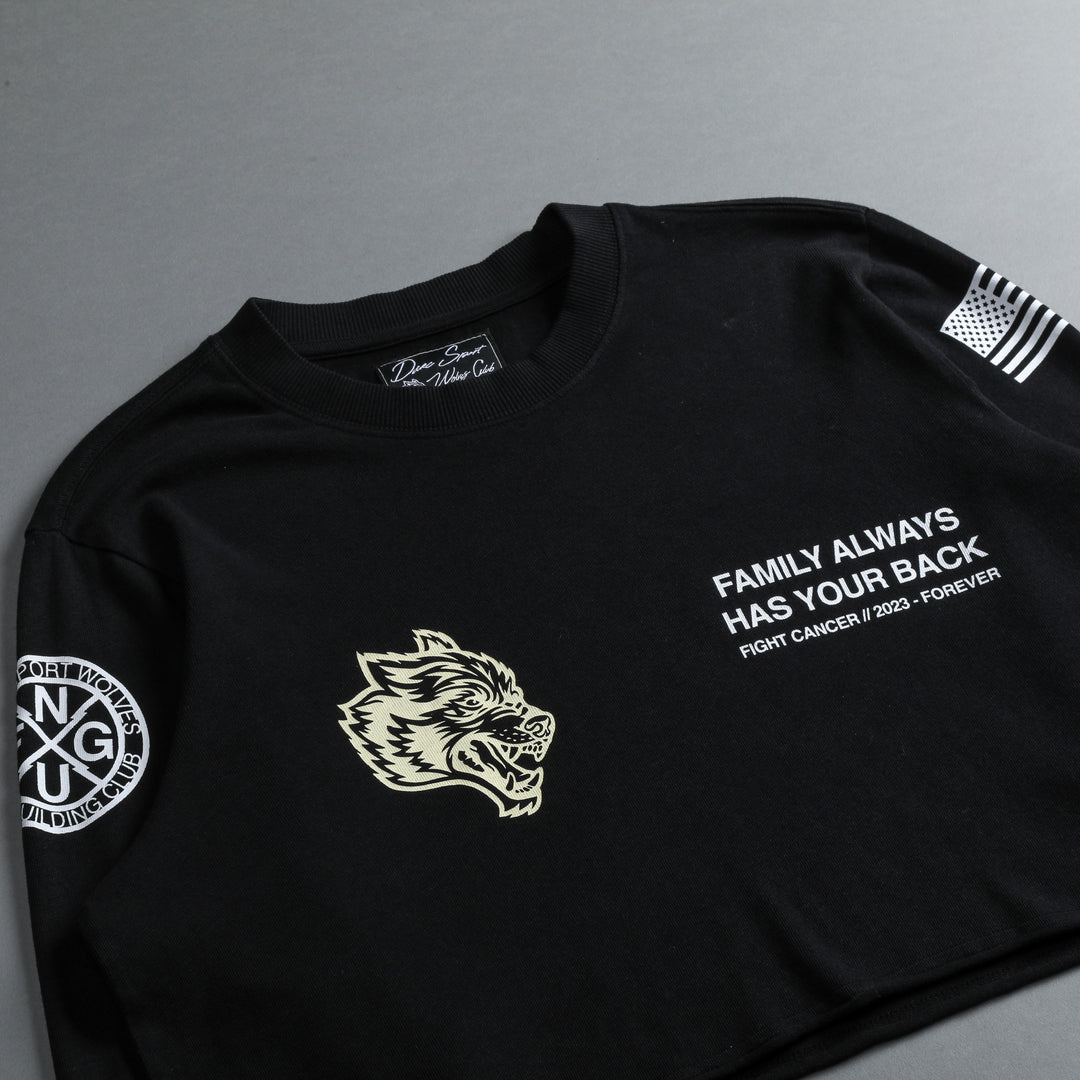 Pray "Premium Vintage" (LS Cropped) Tee in Black