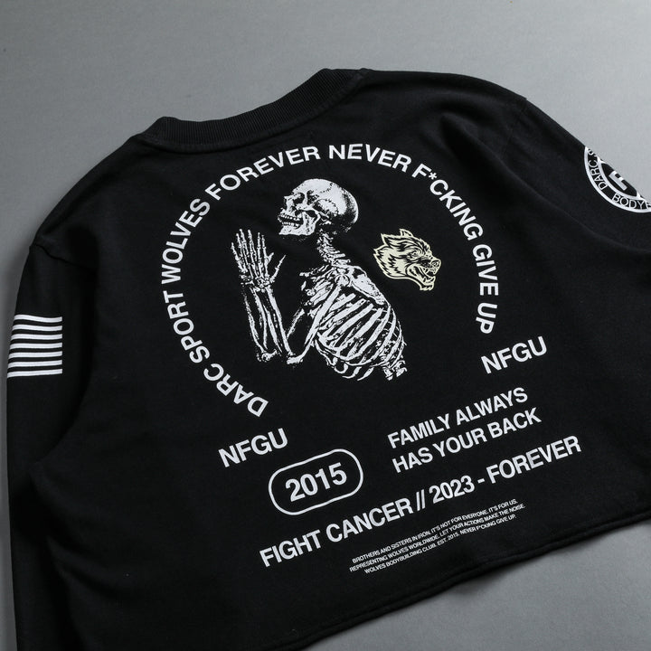 Pray "Premium Vintage" (LS Cropped) Tee in Black