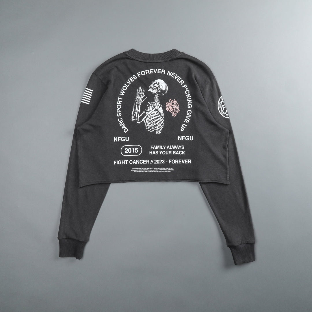 Pray "Premium Vintage" (LS Cropped) Tee in Wolf Gray