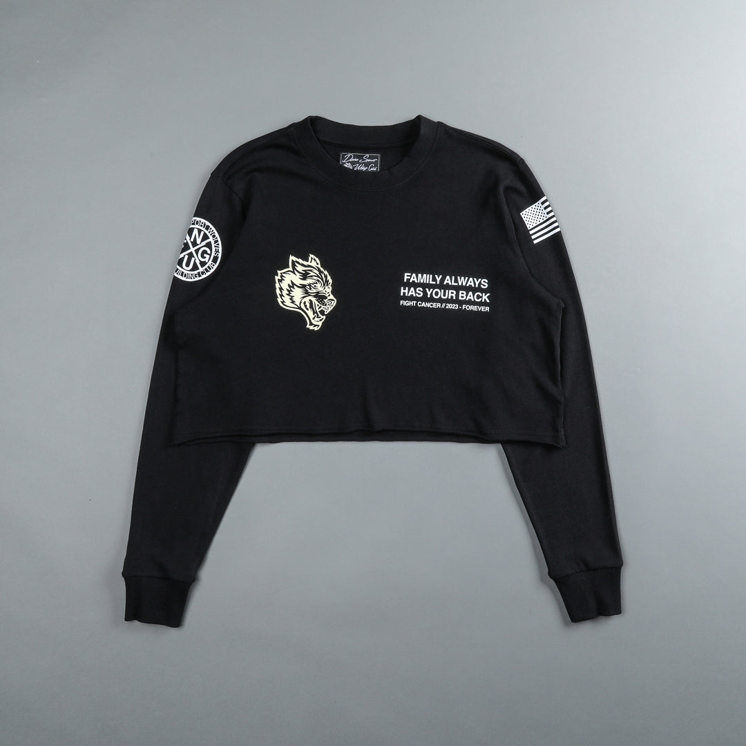 Pray "Premium Vintage" (LS Cropped) Tee in Black