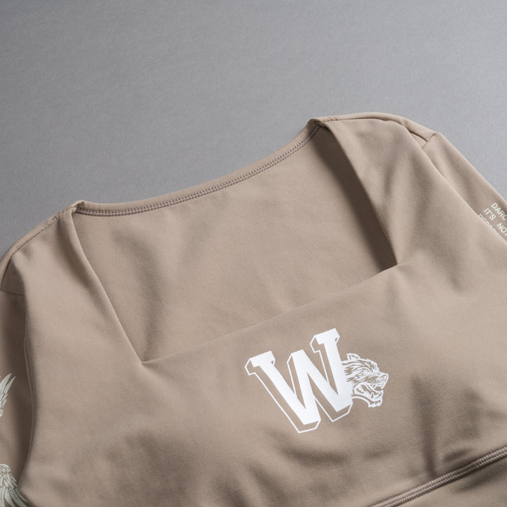 Marked L/S Jade "Energy" Top in Taupe