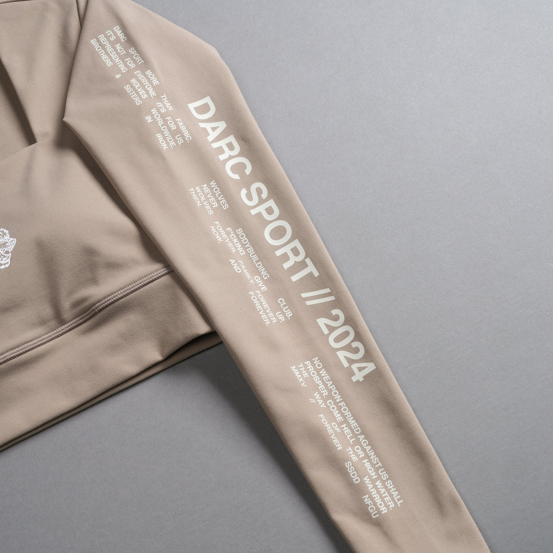 Marked L/S Jade "Energy" Top in Taupe