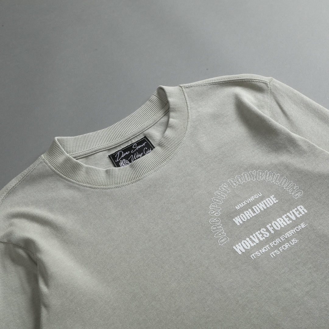 The One You Feed "Premium Vintage" (LS Cropped) Tee in Cactus Gray