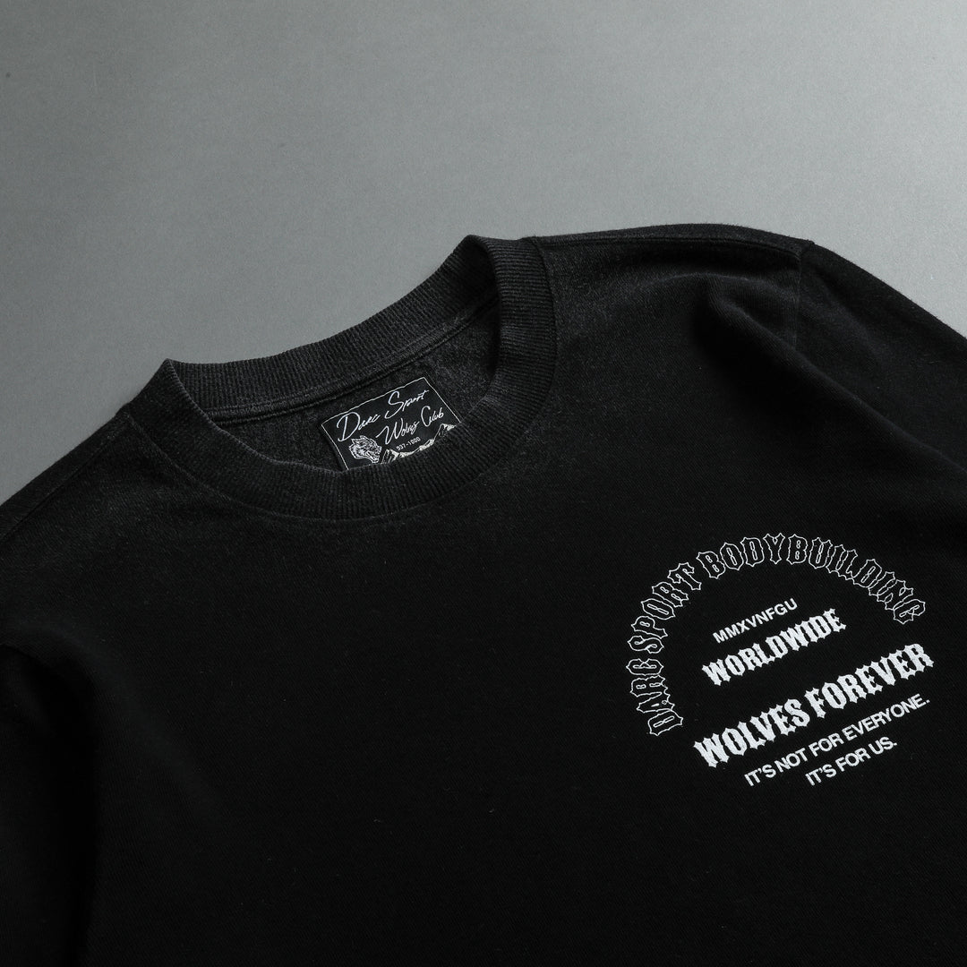 The One You Feed "Premium Vintage" (LS Cropped) Tee in Black