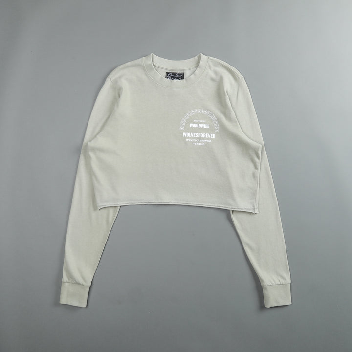 The One You Feed "Premium Vintage" (LS Cropped) Tee in Cactus Gray