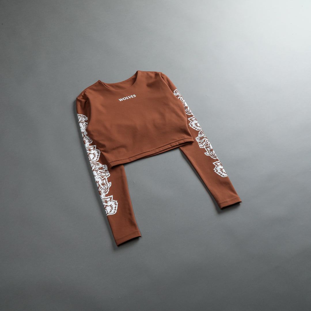Covered L/S Ava "Energy" Top in Norse Brown
