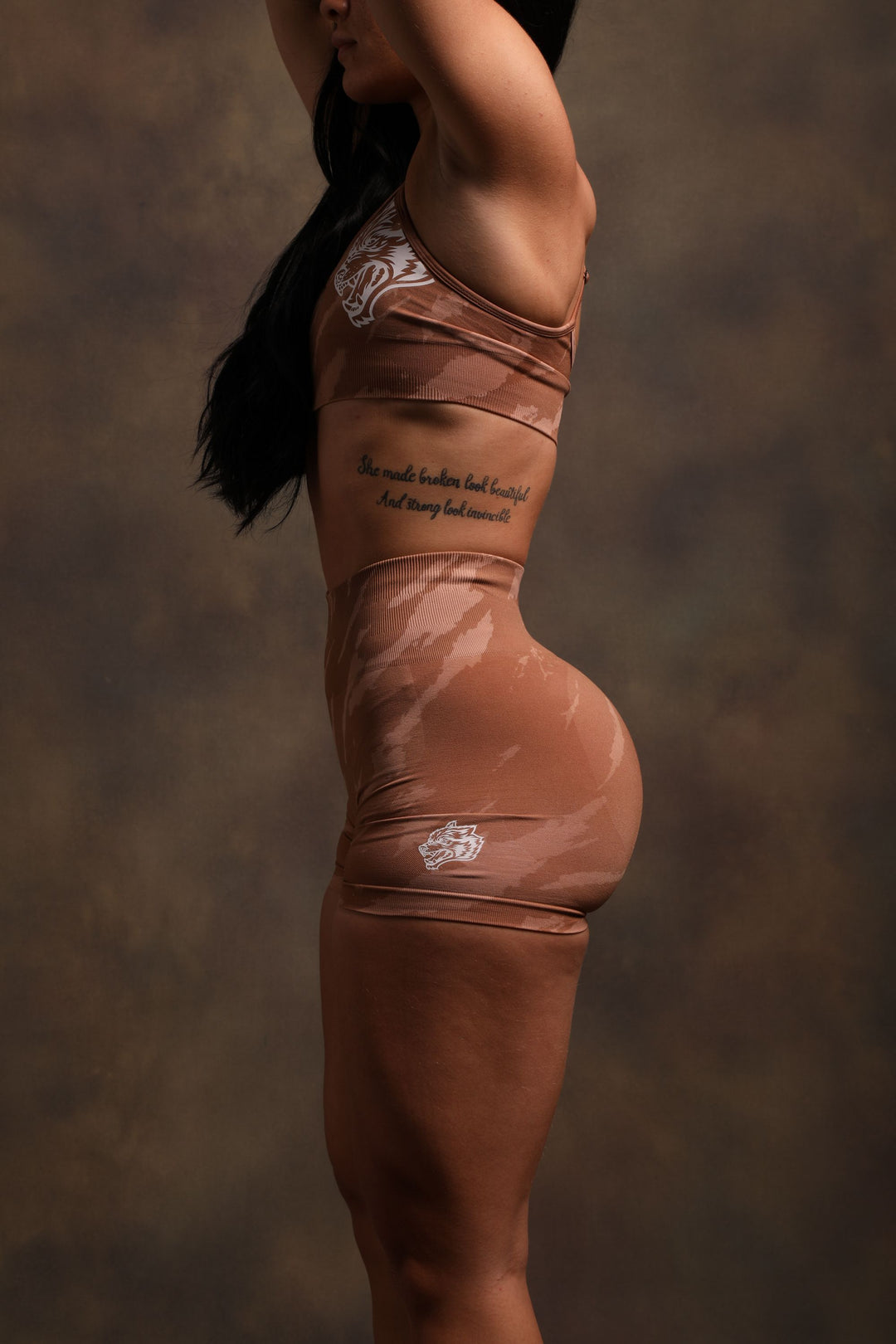Wolves Forever Seamless Everson Shorts in Desert Rose Native Camo