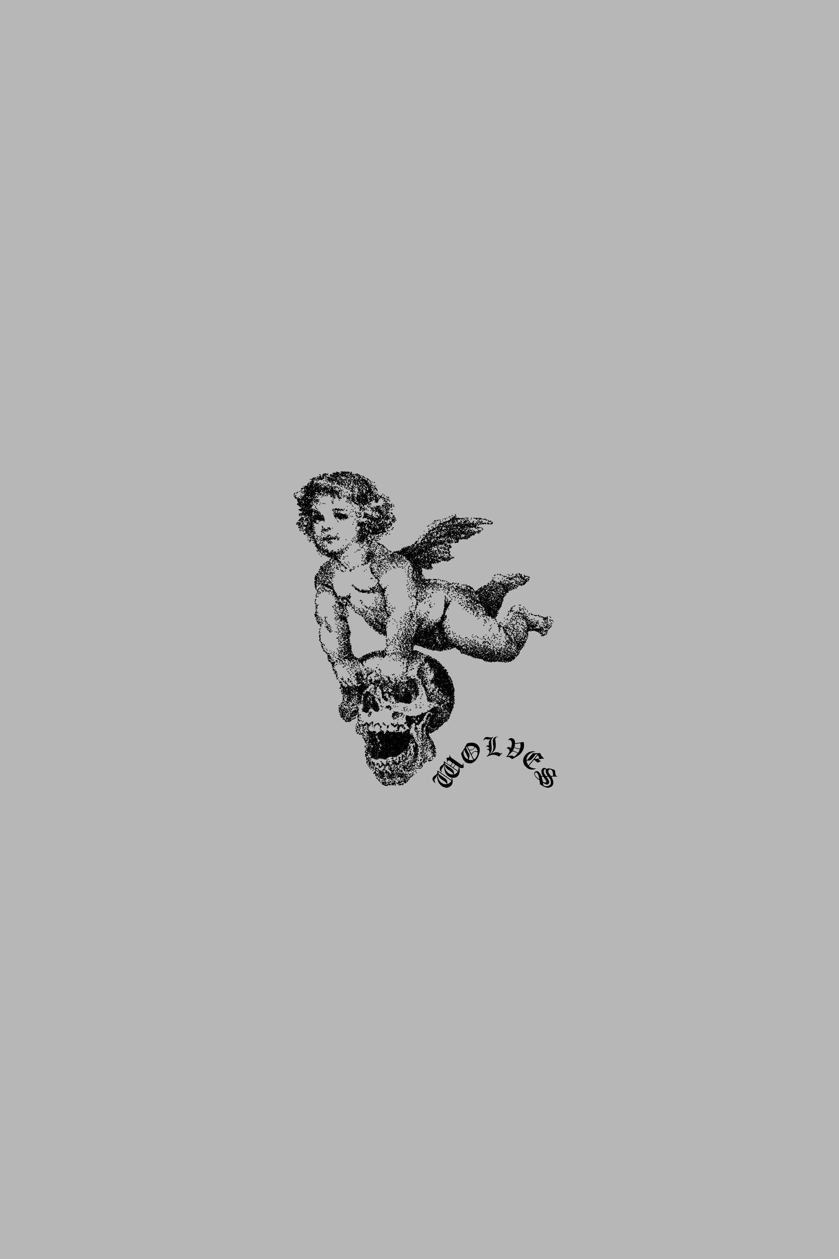 Guardian Cherub Small Sticker in Black