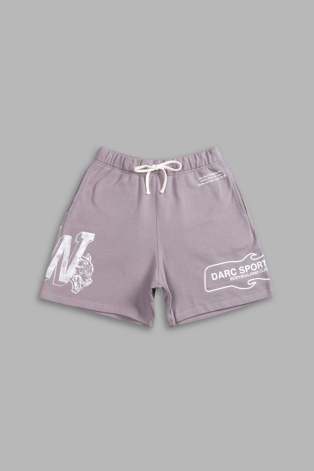 Riders Oversized Post Lounge Sweat Shorts in Pale Gray